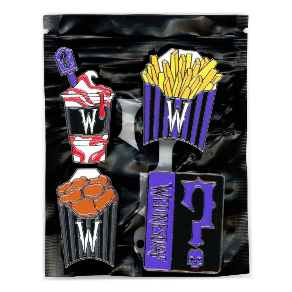 Exclusive Wendy’s x Wednesday’s Employees Only Mystery Pins - x4 Limited Edition - Picture 2 of 4